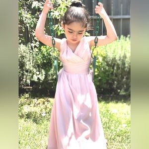 Pink chiffon girls dress